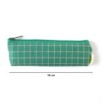 Premium Green Grid Printed Zipper Pencil Pouch Organizer (1 Pc) - Image 6