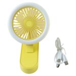 Portable Rechargeable Mini Table Fan with LED Light (1 Pc) - Image 4