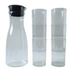 Prexo Plastic Water Jug and Drinking Glass Set (1 Jug 1000ML, 6 Glasses 300ML) - Image 4