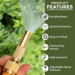 Heavy Duty Brass Garden Hose Spray Nozzle (1 Set) - Image 7