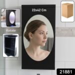 Wall Mounted Black Rotating Storage Cabinet Organizer (1 Pc, 22x42 Cm) - Image 2