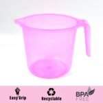 Plastic Round Transparent Bath Water Mug (5 pc / Mix colour / 1200 ML) - Image 7