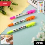 Dual Tip Double Color Highlighter Marker Pens (3 Pc Set) - Image 2