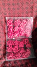 Flower Rose Hair Pin/Clip – Velvet Flower Design (12 Pcs Set, Red Color) - Image 7