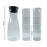 Prexo Plastic Water Jug and Drinking Glass Set (1 Jug 1000ML, 6 Glasses 300ML) - Image 6