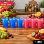 Unbreakable Plastic Drinking Glass Set of 6 (200 ML Each) - Image 2