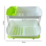 Prexo 2 Layer Kitchen Dish Drying Rack with Drain Tray (1 Set) - Image 6