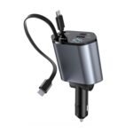 4-in-1 Super Fast Car Charger with Dual Built-In Cables, Dual USB Ports, - Image 5