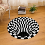 3D Space Round Carpet, Floor Mat Non-Woven Doormat (1 Pc / 78 Cm) - Image 5