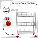 3-Tier Stainless Steel Kitchen Trolley - Image 2
