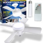 Original Cool LED Socket Fan Light 1000 Lumens 5000K Remote Controlled