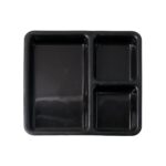 Plastic 3-Compartment Meal Serving Tray – Rectangular Dining Plate (1 Pc / Black) - Image 5