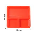 Plastic 3-Compartment Rectangular Meal Serving Tray / Plates (1 Pc) - Image 4