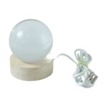 3D Crystal Lakshmi Ball LED Night Lamp with Wooden Base - Image 5