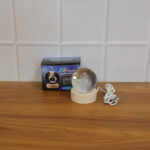 3D Crystal Lakshmi Ball LED Night Lamp with Wooden Base - Image 9