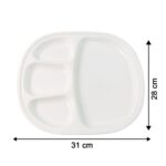 Plastic Large Compartment Dinner Plate / Thali with 4 Sections - Image 4