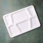 Plastic Multi-Compartment Rectangular Meal Serving Tray / Plate (1 Pc / White) - Image 7