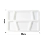 Plastic Multi-Compartment Rectangular Meal Serving Tray / Plate (1 Pc / White) - Image 6