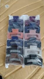Matte Rectangle Hair Claw Clip for Women and Girls – Assorted Color Pack – 12 Pc - Image 8