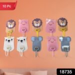 Wall Mounted Cartoon Hooks Self Adhesive Hooks (10 Pcs Set) - Image 2
