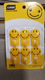 Plastic Self-Adhesive Smiley Face Hooks, 1 Kg Load Capacity (6pcs) - Image 8