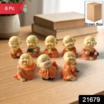 Adorable Mini Monk Buddha Idol Set (8 Pc) - Image 2