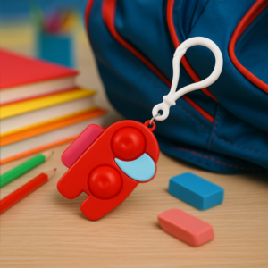 Pop-It Fidget Keychain Toy - (1 Pc / Mix Color) - Image 6