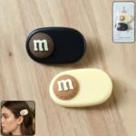 Alphabet Letter Design Decorative Hair Clips Set (2 Pc)