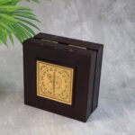 Golden Charan Paduka in Wooden Box – Spiritual Gift & Pooja Accessory - Image 4