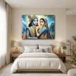 Elegant Radha Krishna Artistic Wall Frame (1 Pc, 60x45 Cm) - Image 3