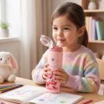 Cute Princess Printed Kids Water Bottle with Flip Top & Lid Straw - Image 3