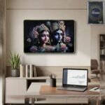 Premium Decorative Radha Krishna Wall Painting Frame 45x30 Cm (1 Pc)