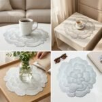 Round Floral Design PVC Table Mat 1 Pc 36x36 Cm - Image 4