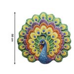 Peacock Design Round Floor Mat, 58x58 cm - Image 7