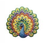 Peacock Design Round Floor Mat, 58x58 cm - Image 4