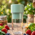 Portable Electric Juicer Mixer Grinder with Handle (1 Pc, 340 ML) - Image 8