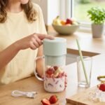 Portable Electric Juicer Mixer Grinder with Handle (1 Pc, 340 ML) - Image 3