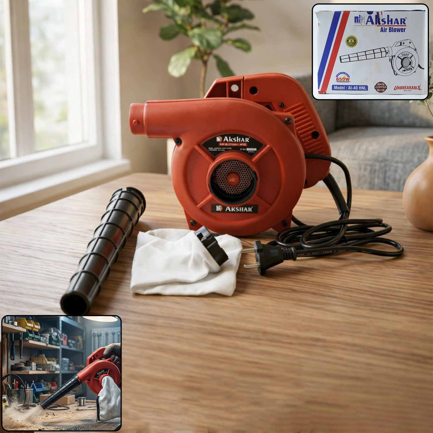 ElectricBlower_Vacuum-WOSKU-01.jpg Akshar Electric Air Blower AI40 HNL 650W 1 Pc - Image 1