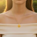 Elegant Floral Design Gold Plated Pendant Necklace (1 Pc) - Image 3