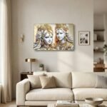 Elegant Radha Krishna Golden Finish Wall Art Frame 45x30 Cm (1 Pc) - Image 3