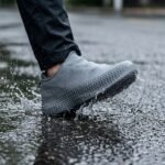 Waterproof Silicone Shoe Cover Grey Color (1 Pair, Medium Size) - Image 5