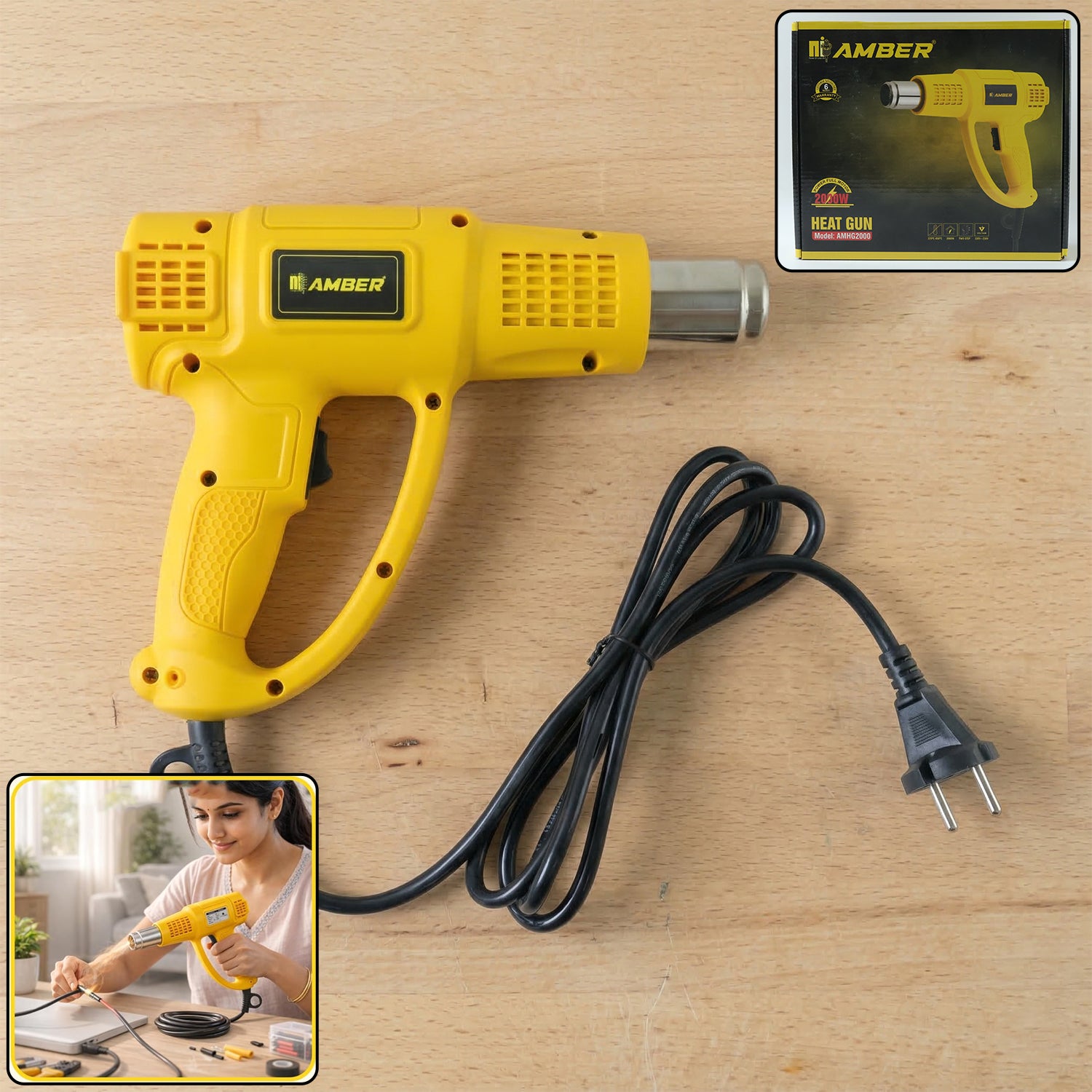 HeatGun-WOSKU-01.jpg Amber Heat Gun AMHG2000 2000W 1 Pc - Image 1