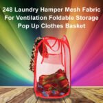 Laundry Hamper Mesh Fabric For Ventilation Foldable Storage  Up Clothes Basket - Image 6
