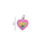 Cute Heart Flower Design Bag Charm Keychain Set (10 Pc) - Image 6