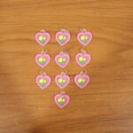 Cute Heart Flower Design Bag Charm Keychain Set (10 Pc) - Image 8