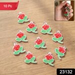 Rose Flower Design Bag Charm Keychain Set (10 Pc) - Image 2