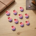 Cute Cupcake Shape Bag Charm Keychain Set (10 Pc)