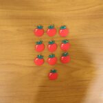 Cute Red Apple Shape Bag Charm Keychain Set (10 Pc) - Image 7