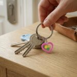 Cute Heart Flower Design Bag Charm Keychain Set (10 Pc) - Image 3