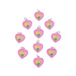 Cute Heart Flower Design Bag Charm Keychain Set (10 Pc) - Image 4